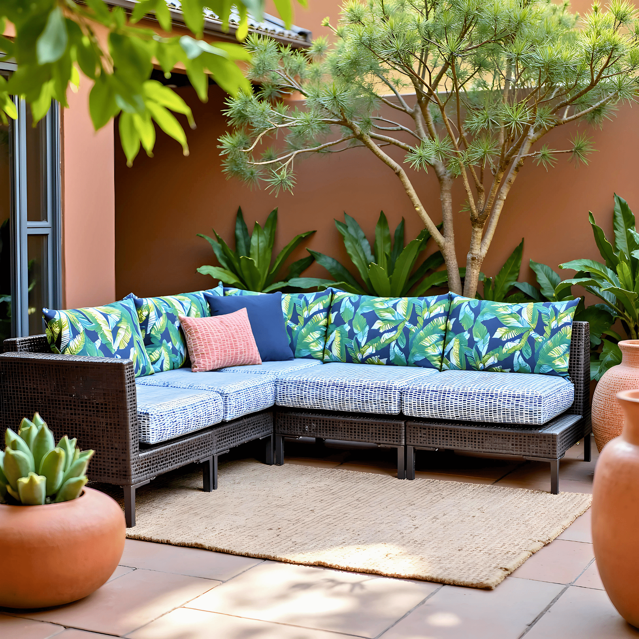 2 Pack Outdoor Seat Covers | Blue Rain | Compatible with IKEA Duvholmen Inner Cushion