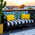 Banana Leaf Black Stripe Outdoor Slip Covers, Compatible with IKEA Duvholmen