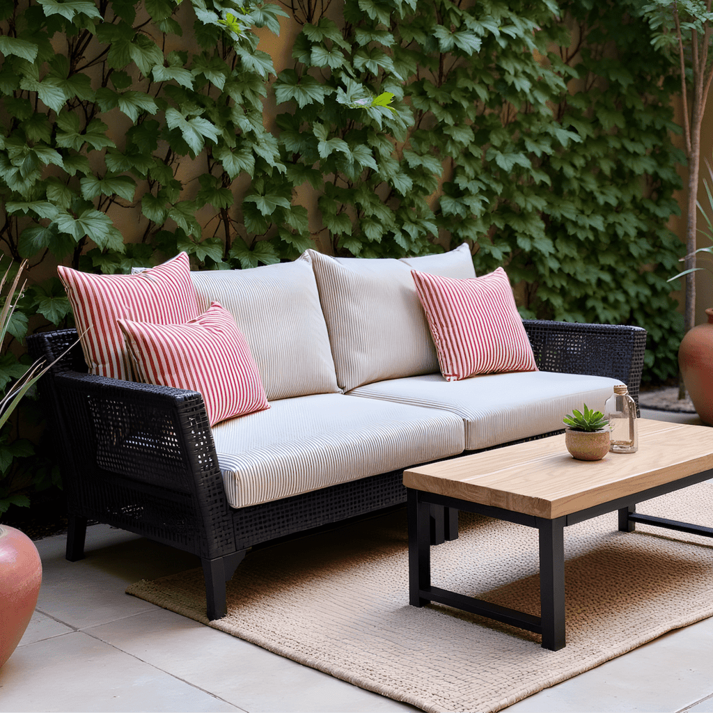 Beige Stripe Outdoor Slip Covers, Compatible with IKEA Duvholmen