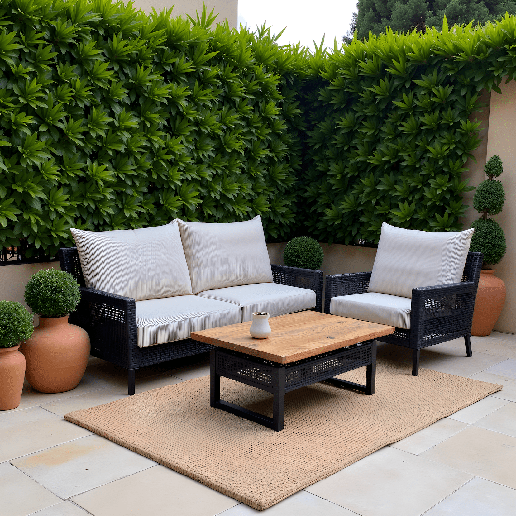 Beige Stripe Outdoor Slip Covers, Compatible with IKEA Duvholmen Kuddarna