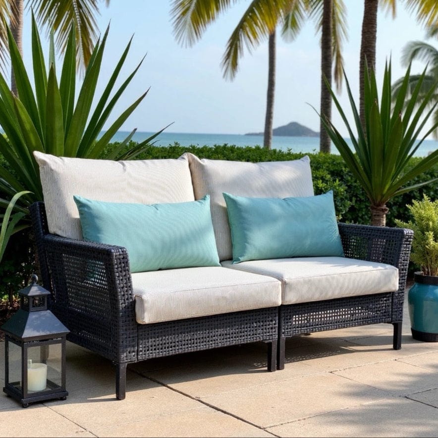 Beige Stripe Outdoor Slip Covers, Compatible with IKEA Duvholmen