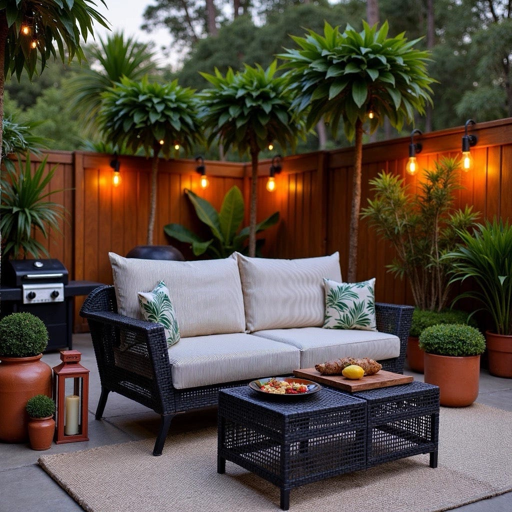 Beige Stripe Outdoor Slip Covers, Compatible with IKEA Duvholmen