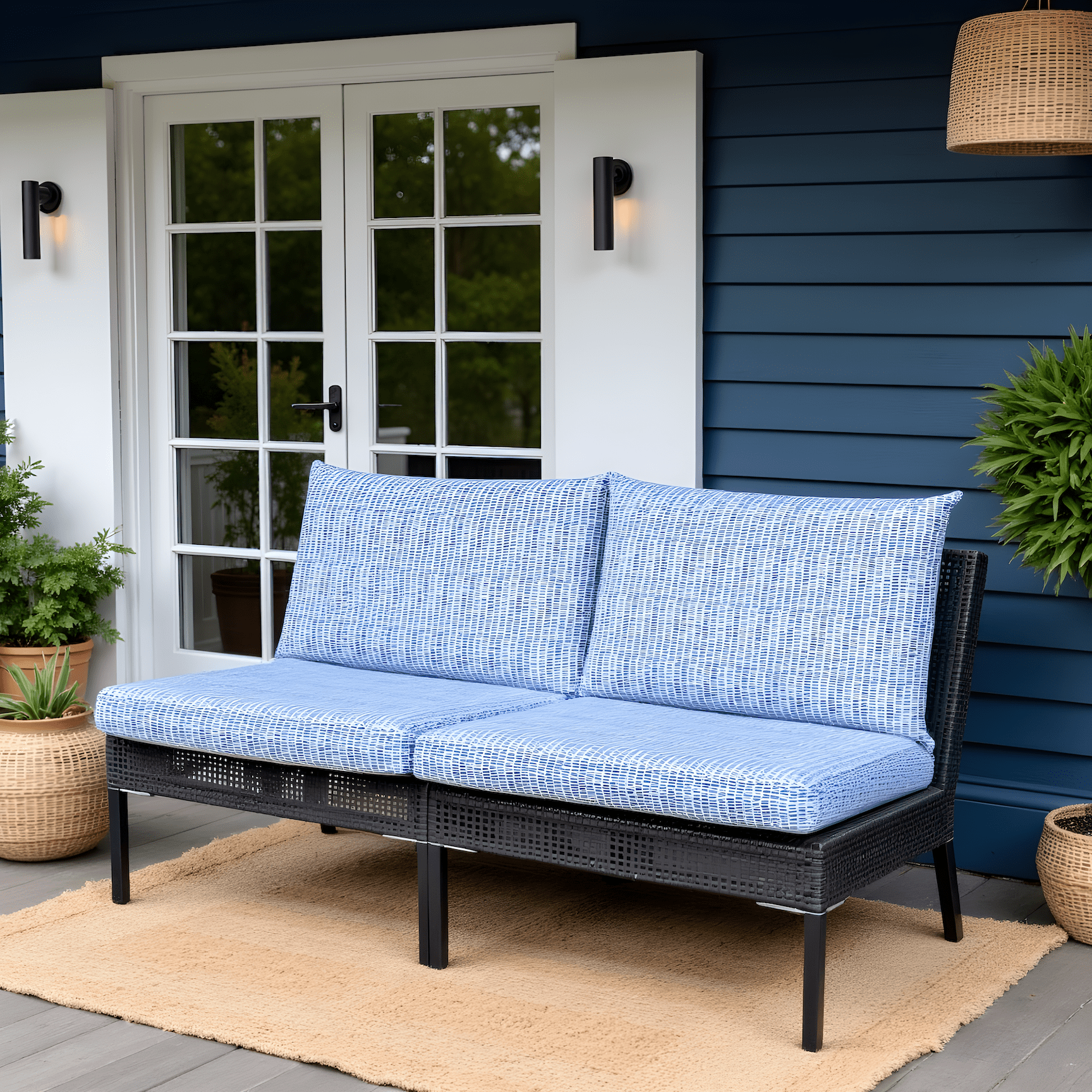 Blue Rain Outdoor Slipcovers, Compatible with IKEA Duvholmen Kuddarna