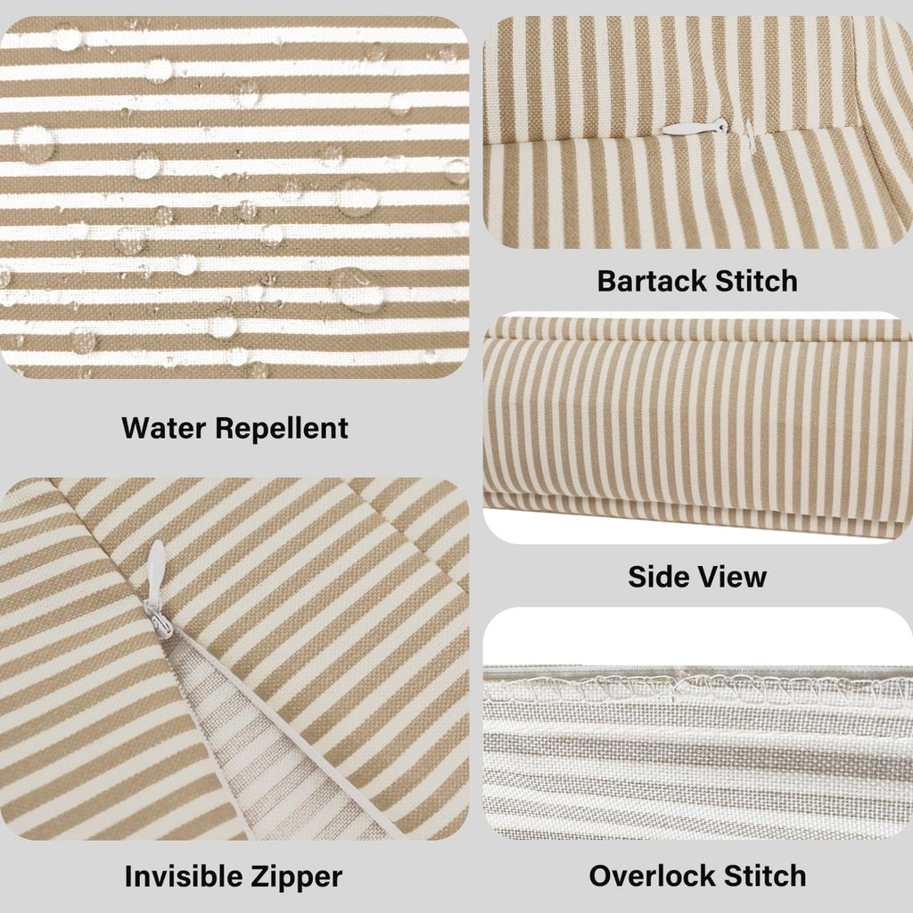 Beige Stripe Outdoor Slip Covers, Compatible with IKEA Duvholmen
