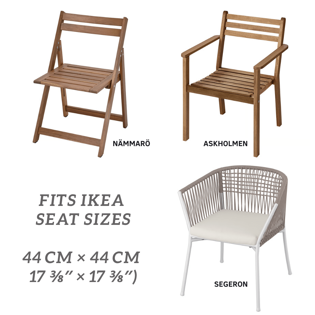 8-PIECE DELUXE BUNDLE Outdoor Cushion Cover Set and Chair Pads – Compatible with IKEA Duvholmen, Blue Palms