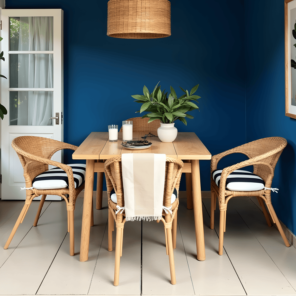 Set of 2, Black Stripe U-Shape Outdoor Chair Pad, Removable Covers