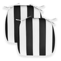 Set of 2, Black Stripe U-Shape Outdoor Chair Pad, Removable Covers