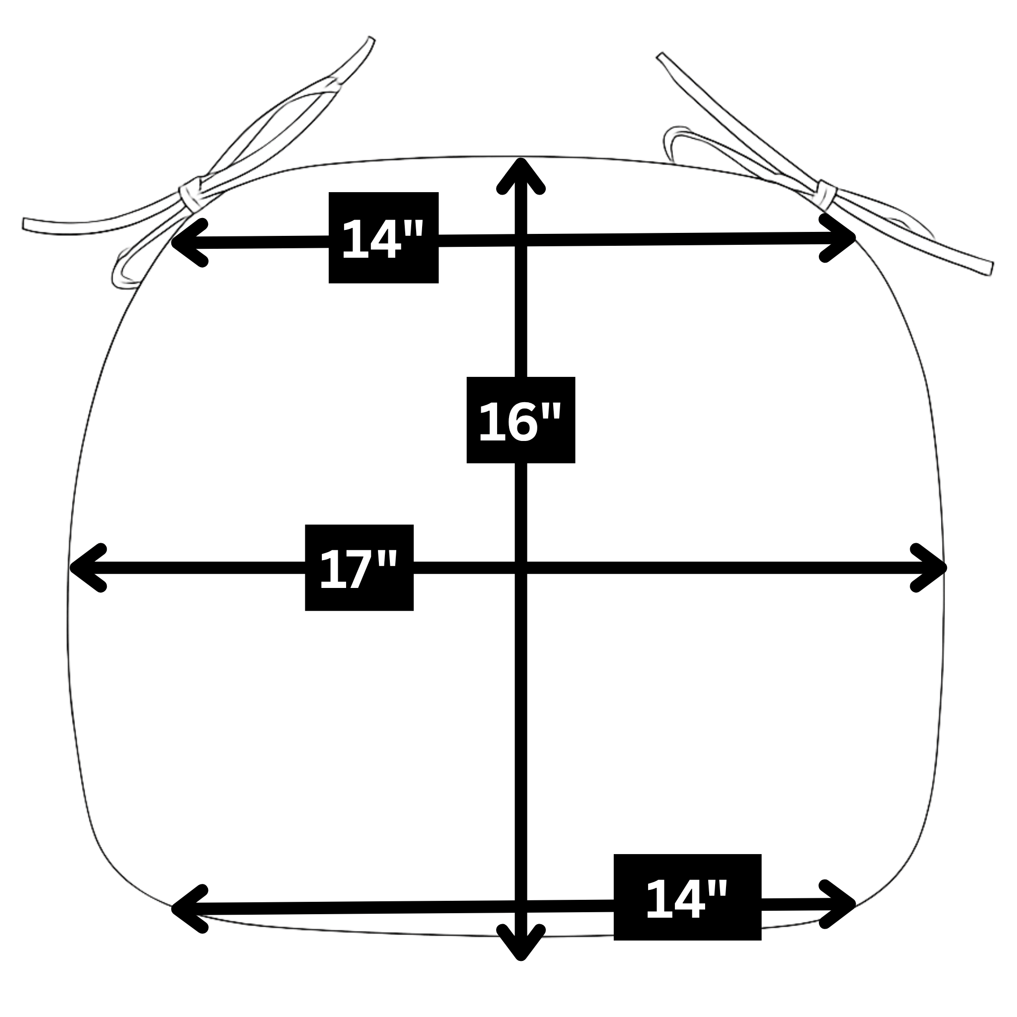 Set of 2, Beige Stripe U-Shape Outdoor Chair Pad, Removable Covers