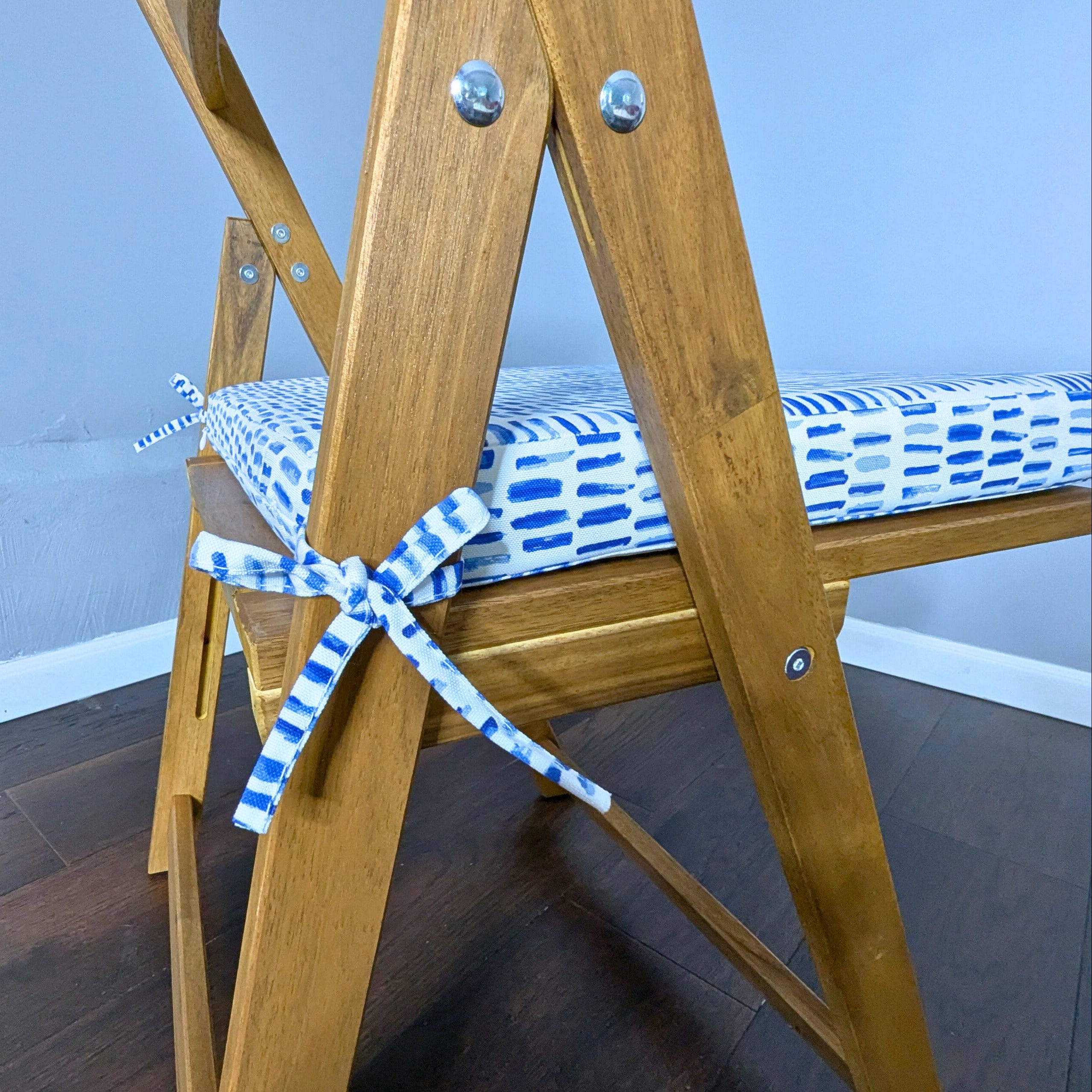 8-PIECE DELUXE BUNDLE Outdoor Cushion Cover Set and Chair Pads – Compatible with IKEA Duvholmen, Blue Rain