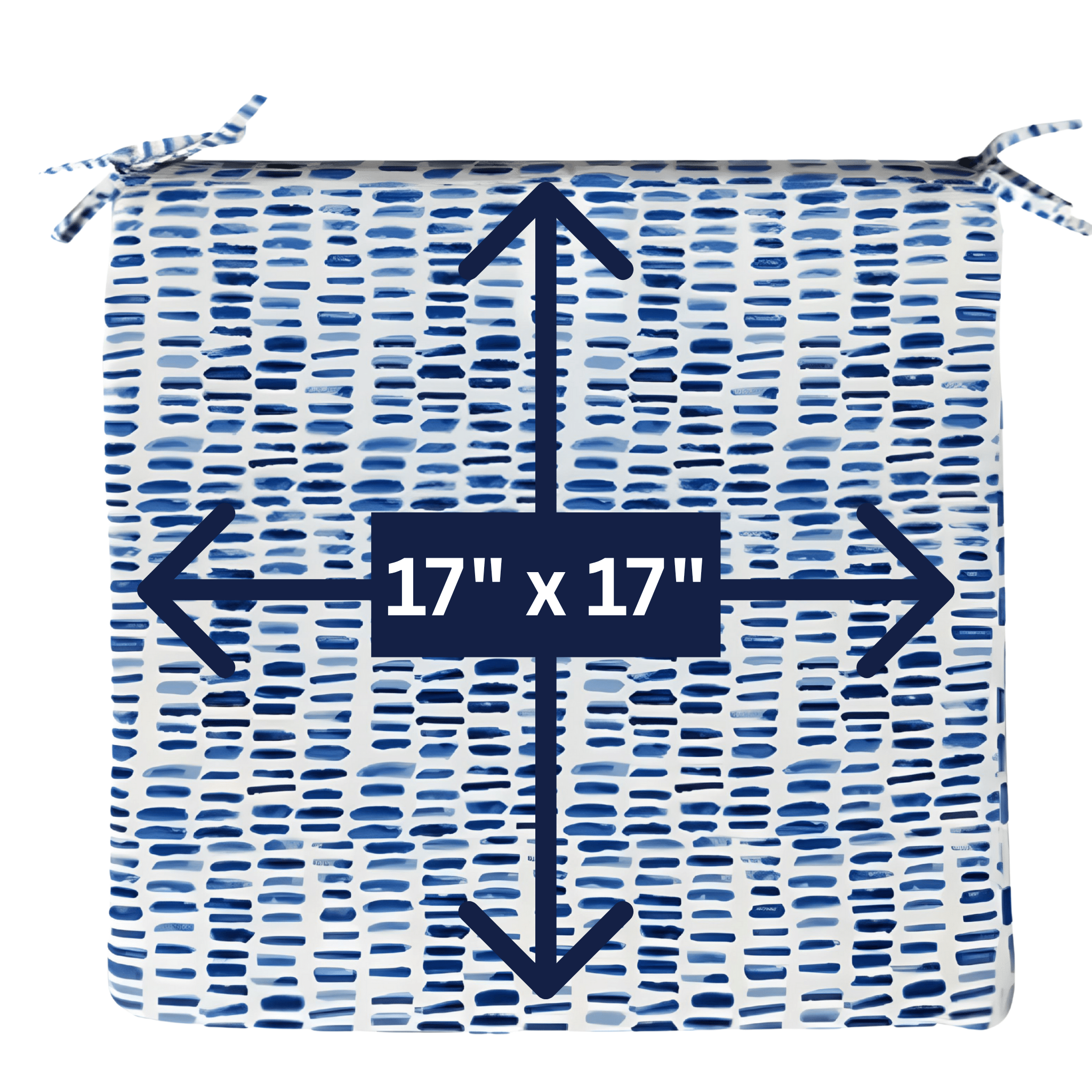 Set of 2, Blue Rain Square Outdoor Chair Pad, Removable Covers