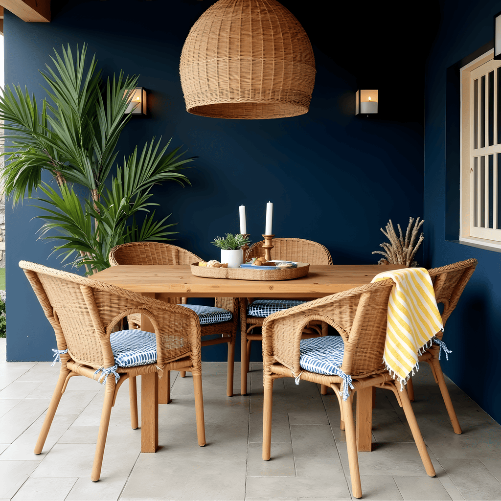 Set of 2, Blue Rain U-Shape Outdoor Chair Pad, Removable Covers