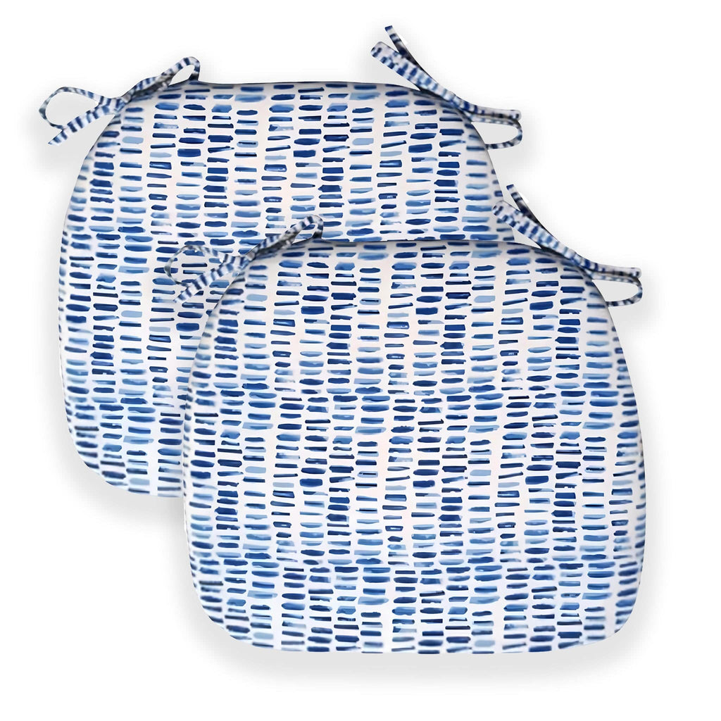 Set of 2, Blue Rain U-Shape Outdoor Chair Pad, Removable Covers