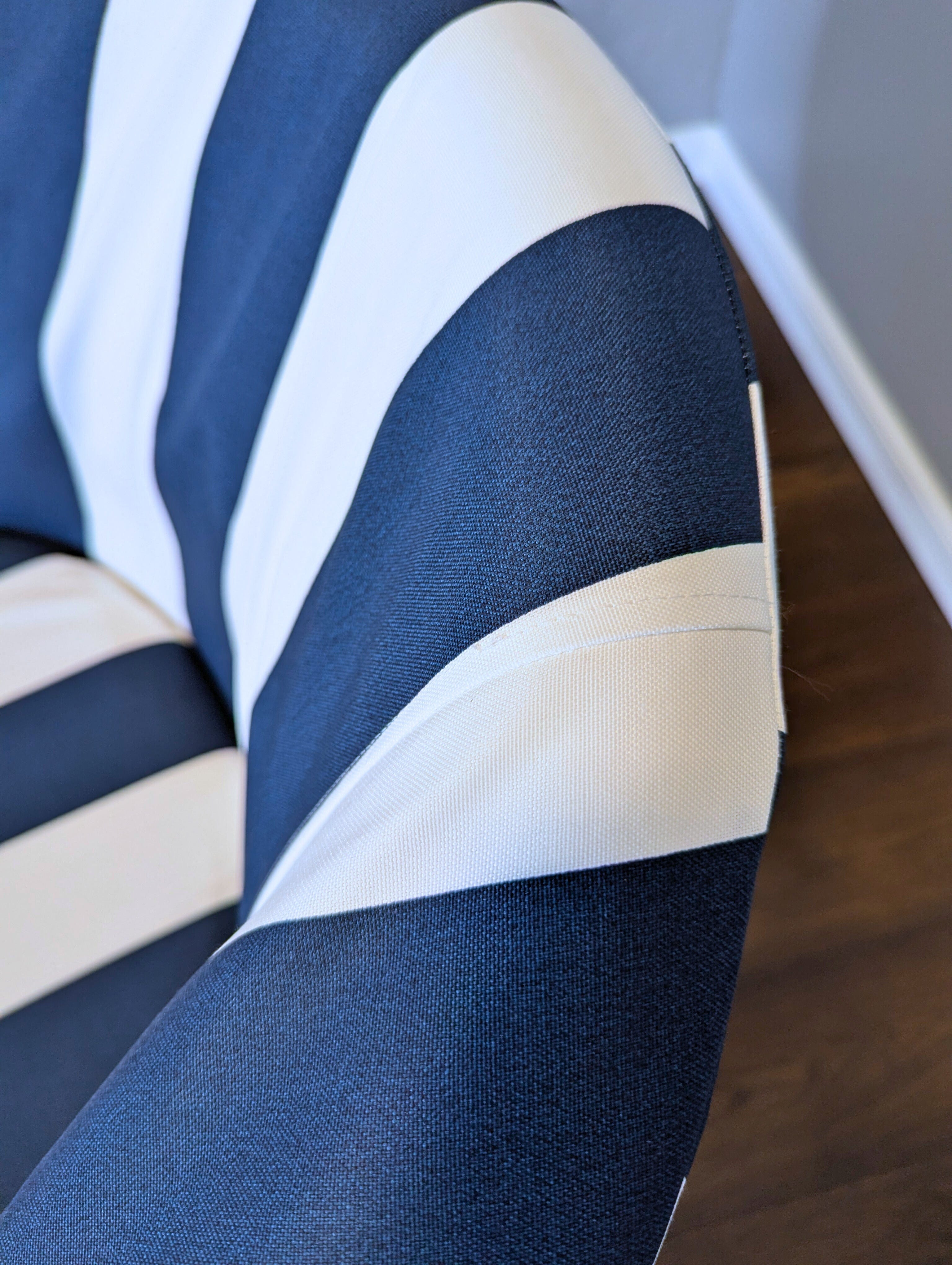 Navy Blue Cabana Stripe Slipcover Compatible with IKEA SKRUVSTA Chair – Coastal, Stylish, and Functional