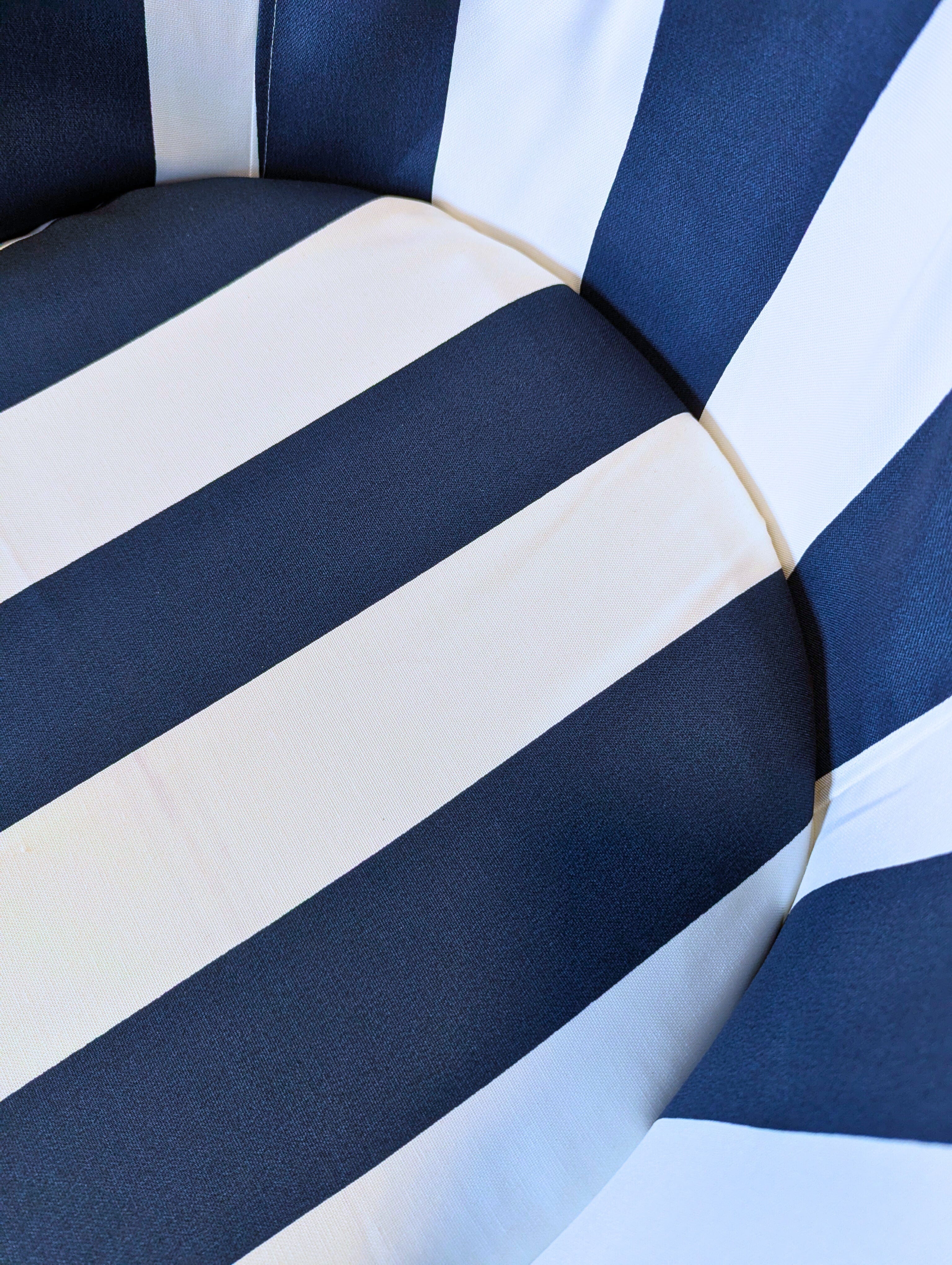 Navy Blue Cabana Stripe Slipcover Compatible with IKEA SKRUVSTA Chair – Coastal, Stylish, and Functional