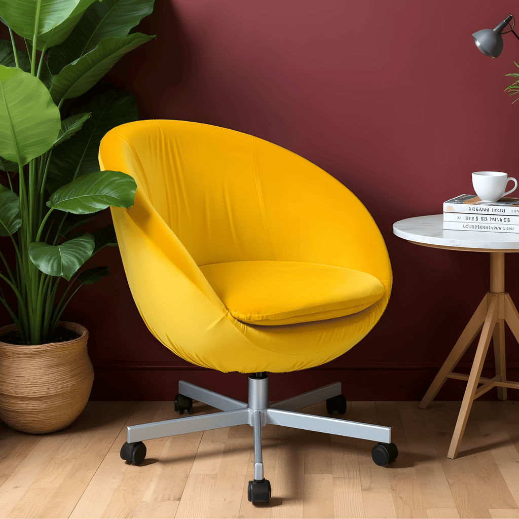 Bright Yellow Velvet Slipcover, Compatible with IKEA Skruvsta Chair – Bold, Modern Office Upgrade