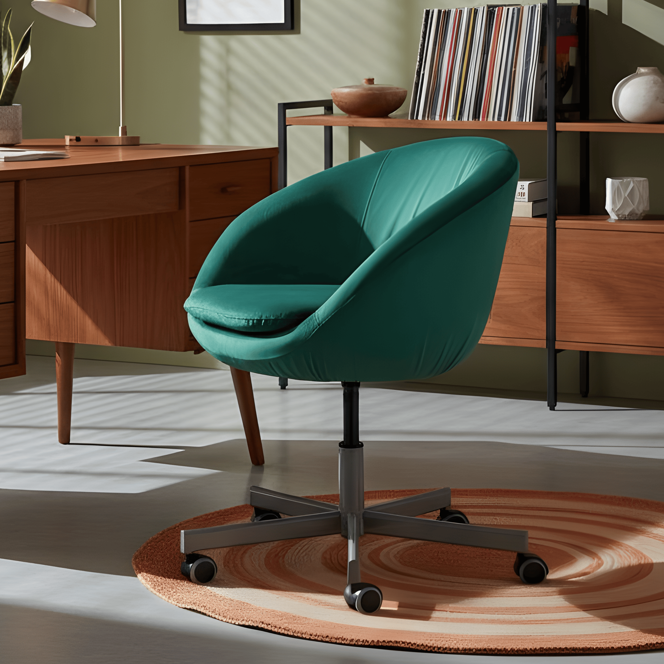 Dark Green Velvet Slipcover, Compatible with IKEA Skruvsta Chair – Luxe, Durable, and Custom-Fit