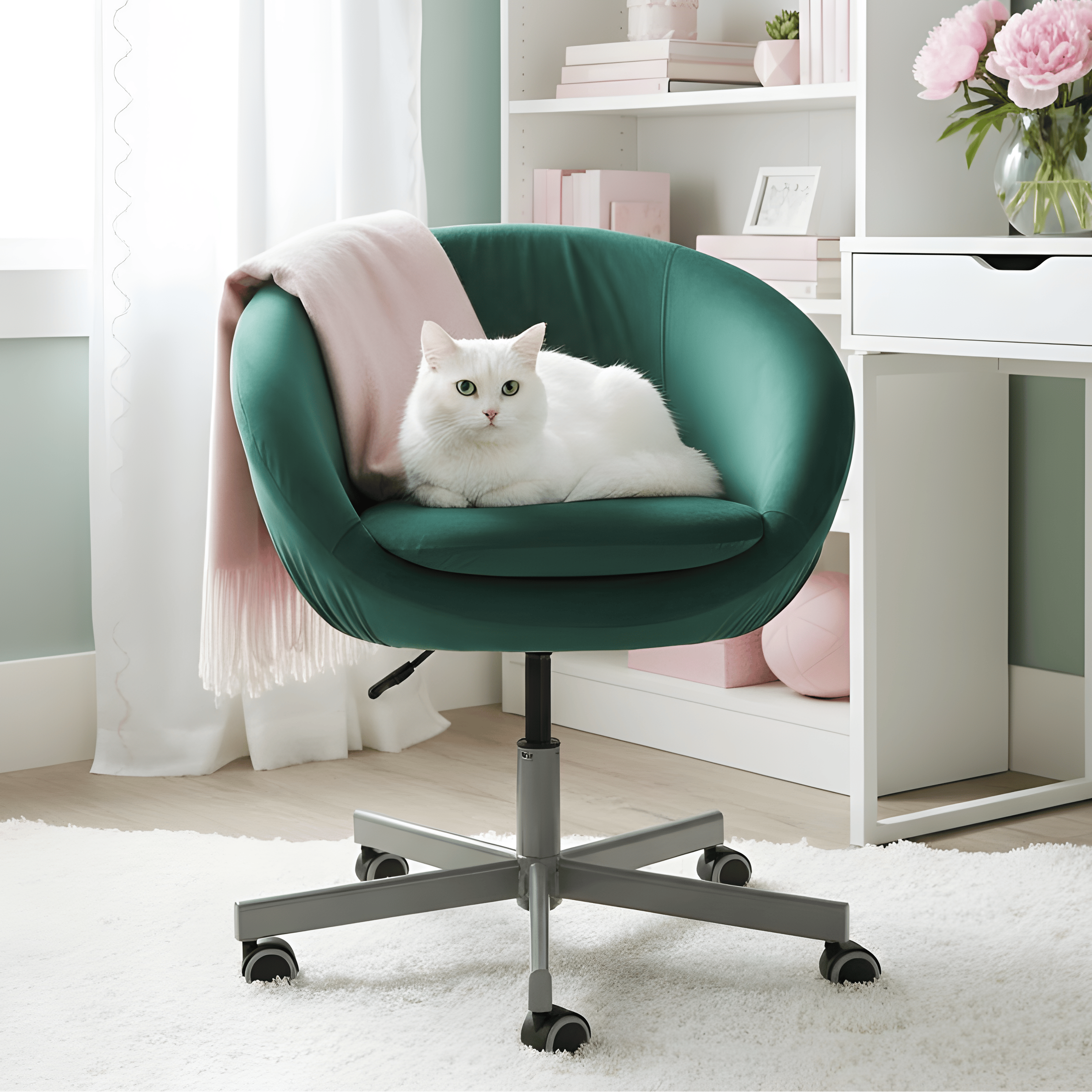 Dark Green Velvet Slipcover, Compatible with IKEA Skruvsta Chair – Luxe, Durable, and Custom-Fit