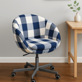 Navy Blue Buffalo Check Plaid Slipcover, Compatible with IKEA Skruvsta Chair – Classic, Modern, and Custom-Fit