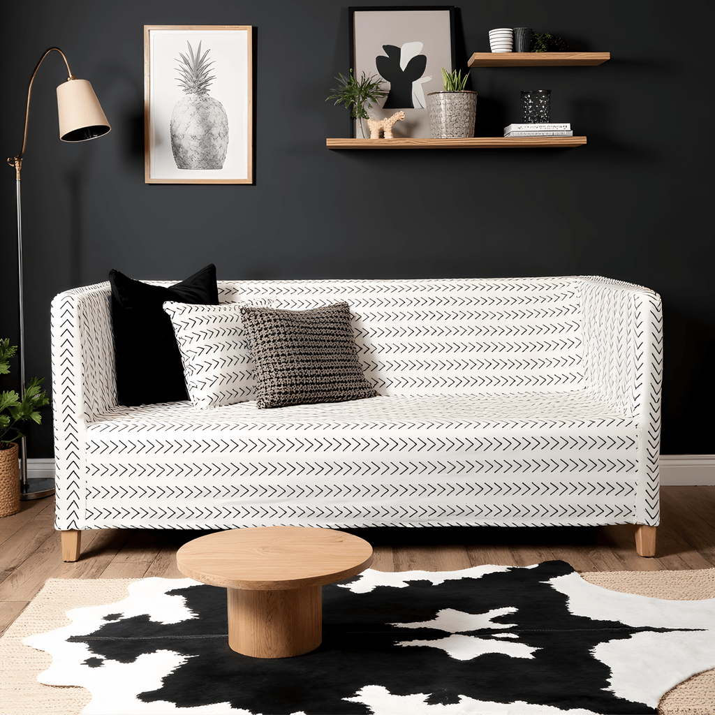 Boho Mudcloth Arrow Print Slipcover for IKEA Knopparp Sofa – Artistic, Modern, and Bold