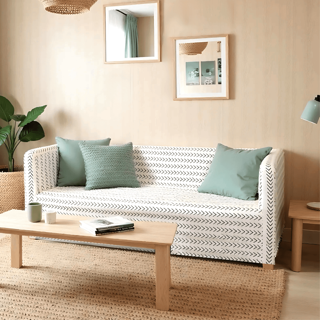 Boho Mudcloth Arrow Print Slipcover for IKEA Knopparp Sofa – Artistic, Modern, and Bold