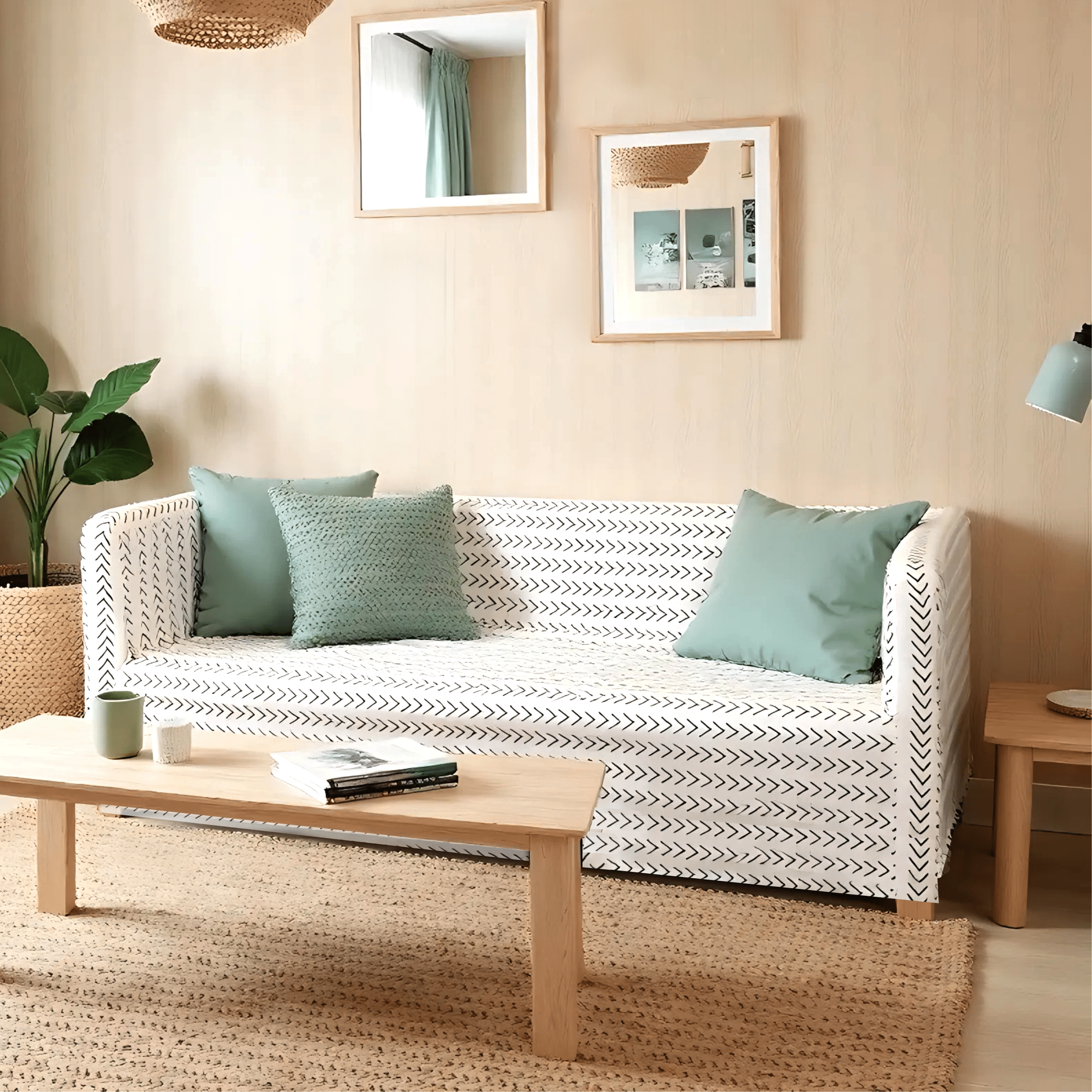 Boho Mudcloth Arrow Print Slipcover for IKEA Knopparp Sofa – Artistic, Modern, and Bold