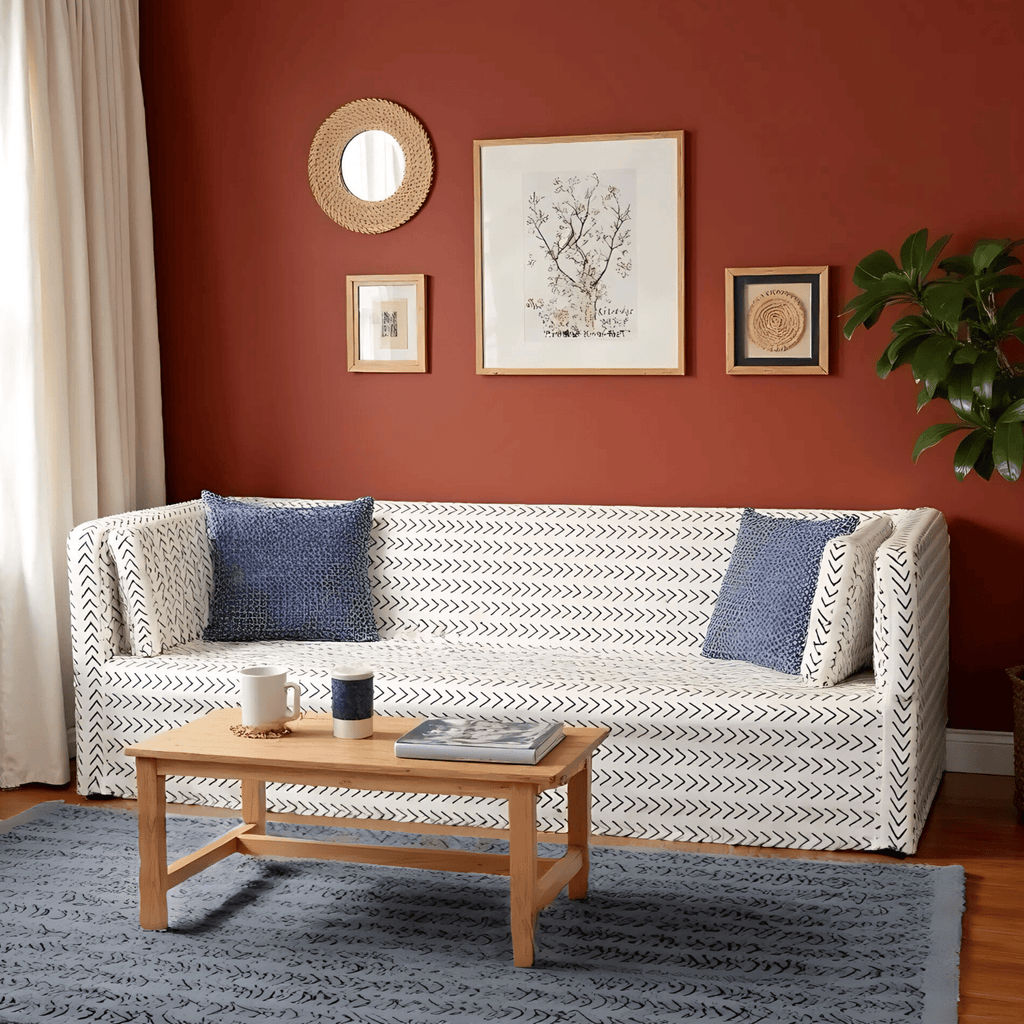 Boho Mudcloth Arrow Print Slipcover for IKEA Knopparp Sofa – Artistic, Modern, and Bold