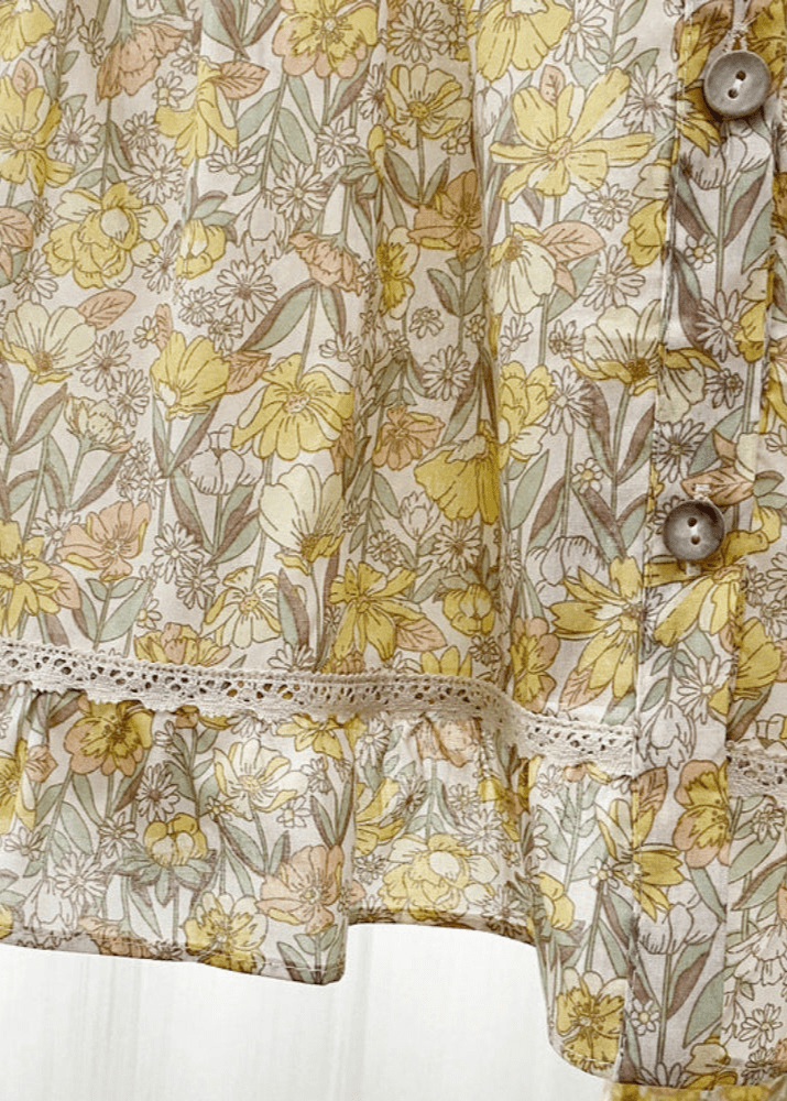 Rosie Cotton Floral Tank Pajama Set / Yellow