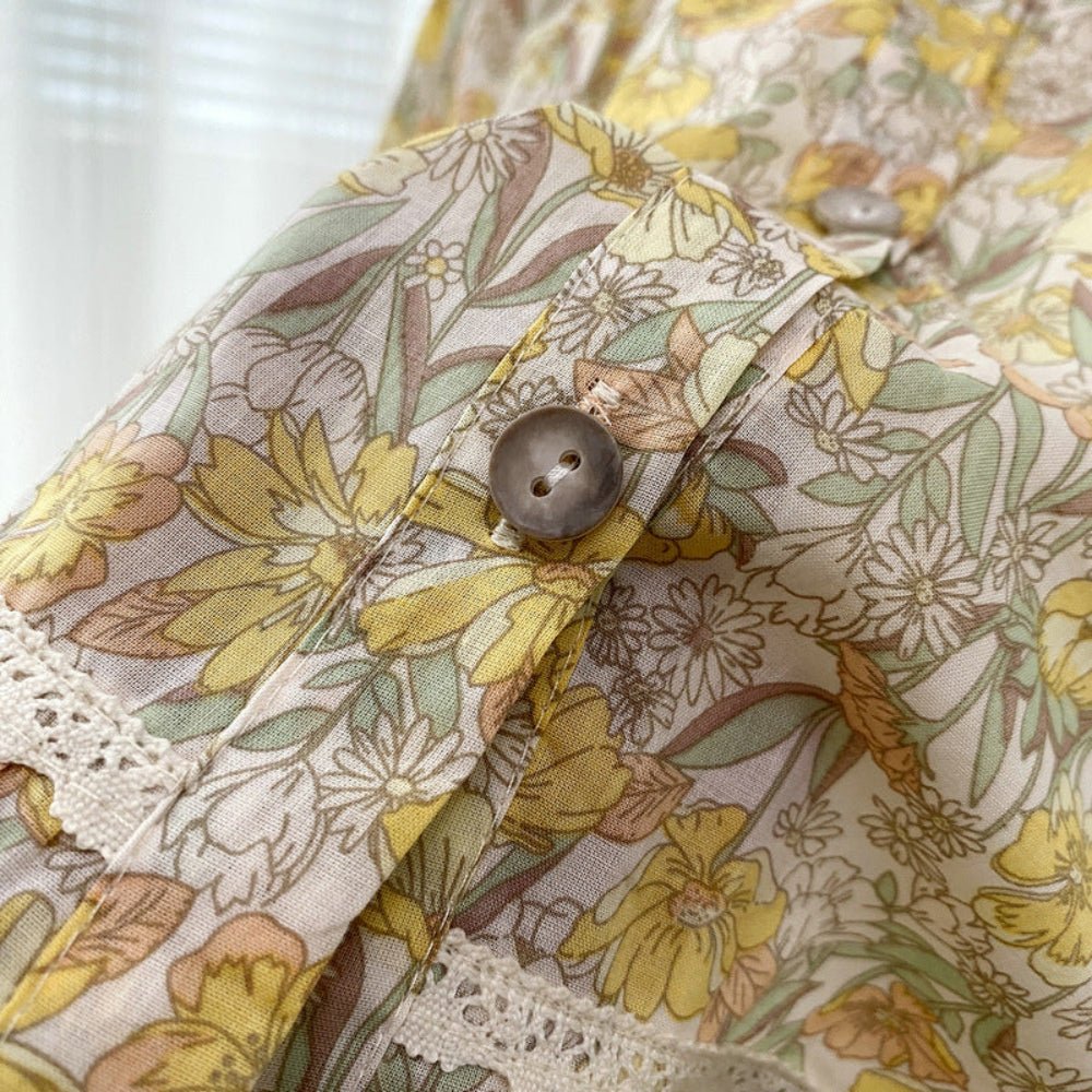 Rosie Cotton Floral Tank Pajama Set / Yellow