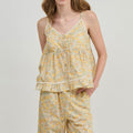Rosie Cotton Floral Tank Pajama Set / Yellow