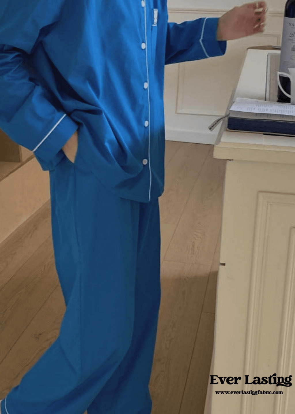 Royal Blue Long Sleeves and Pants Pajama Set