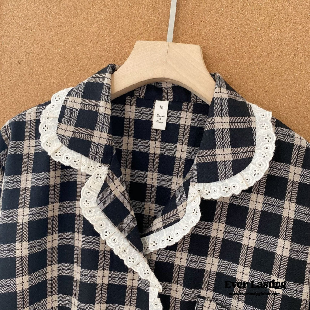 Scarlett Classic Plaid Black Pajama Set