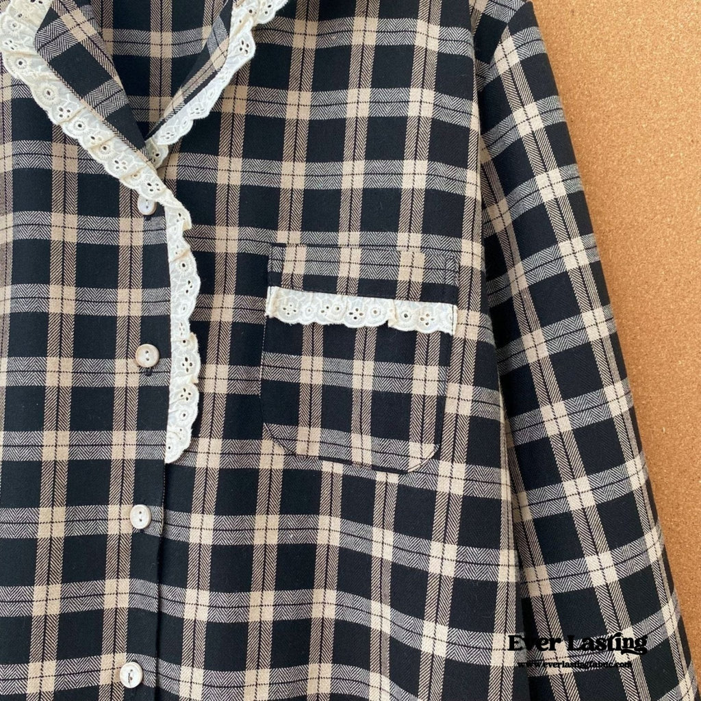 Scarlett Classic Plaid Black Pajama Set