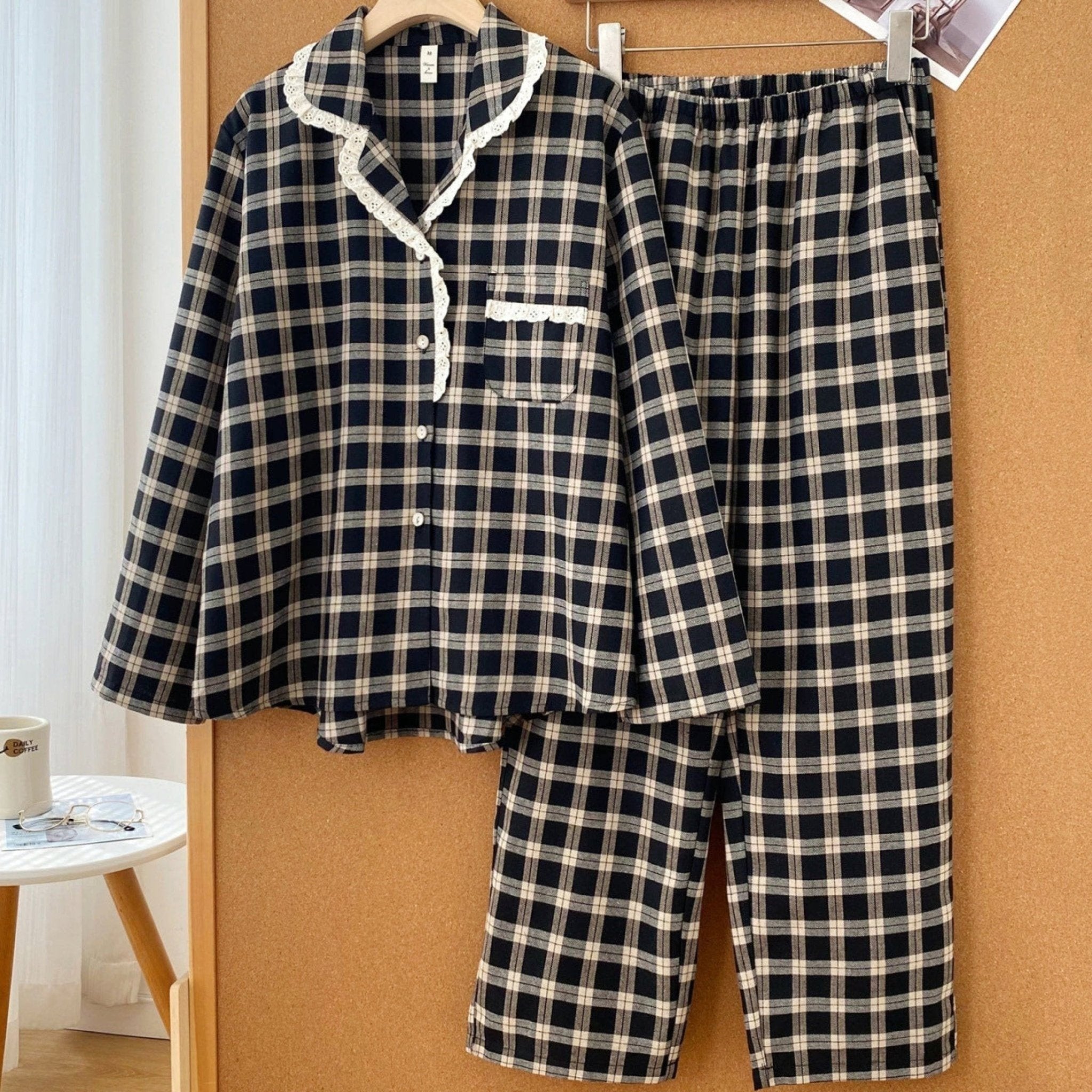 Scarlett Classic Plaid Black Pajama Set