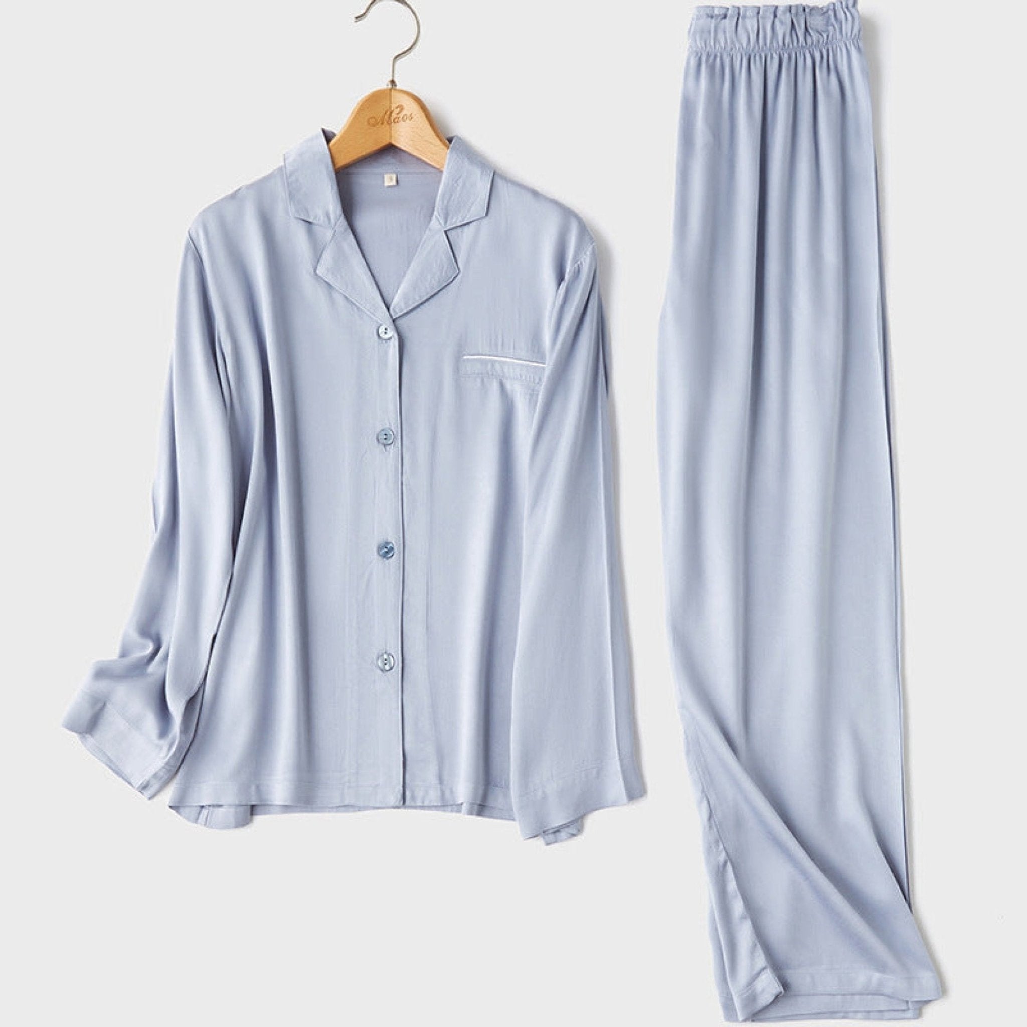 Silky Classic Morandi Silky Pajama Set / Blue