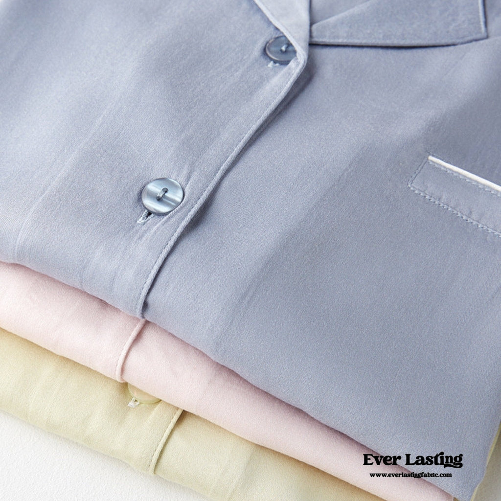 Silky Classic Morandi Silky Pajama Set / Blue