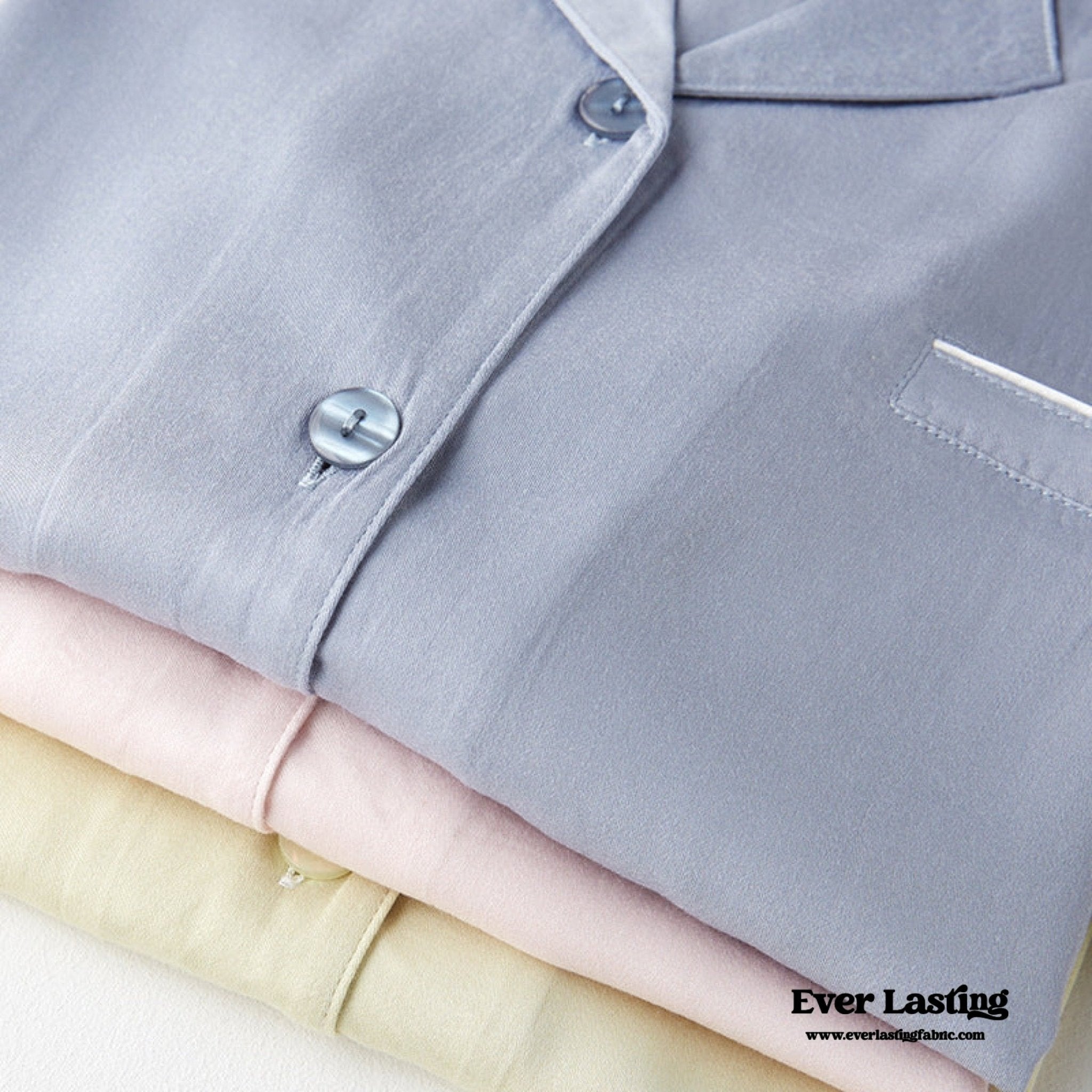 Silky Classic Morandi Silky Pajama Set / Blue