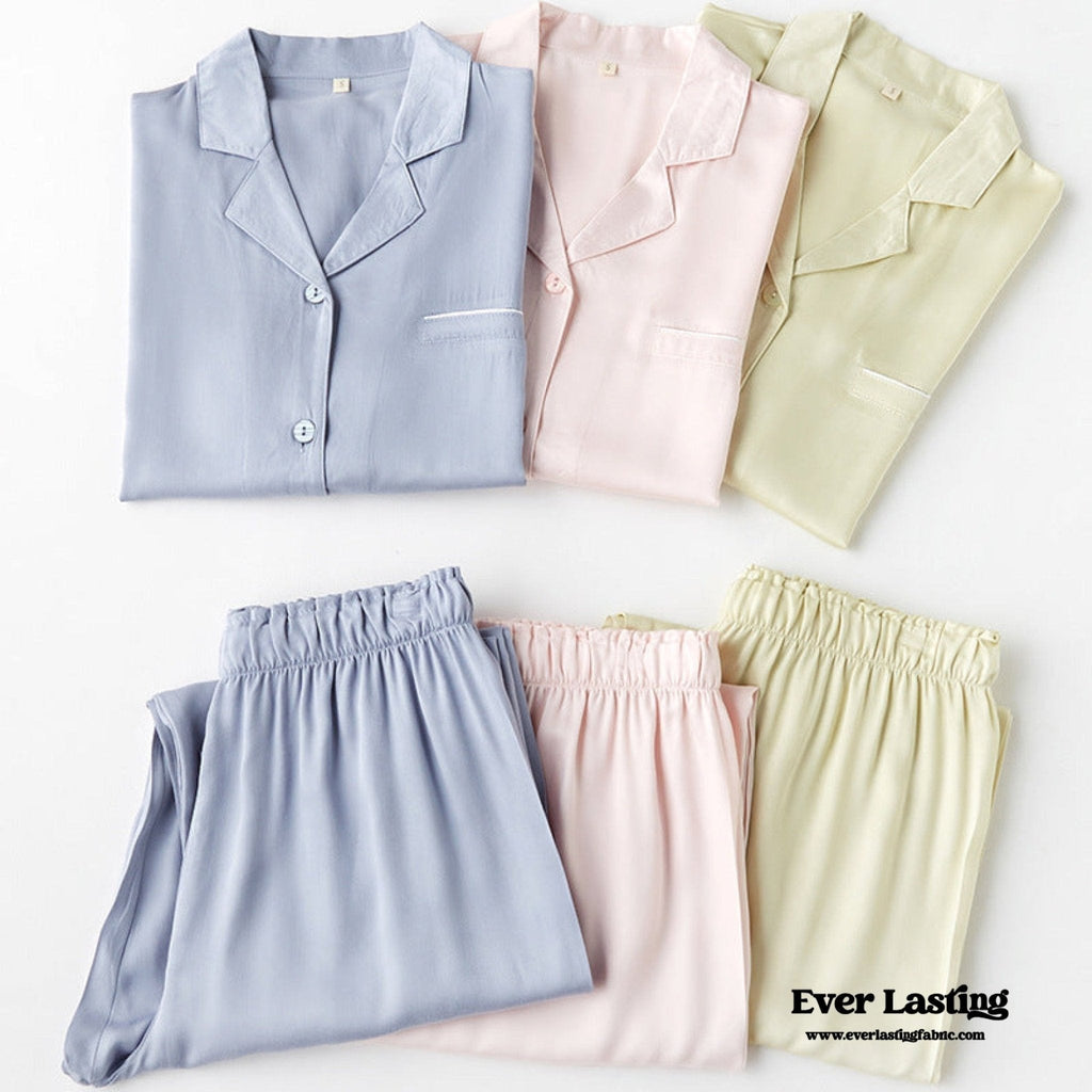 Silky Classic Morandi Silky Pajama Set / Blue