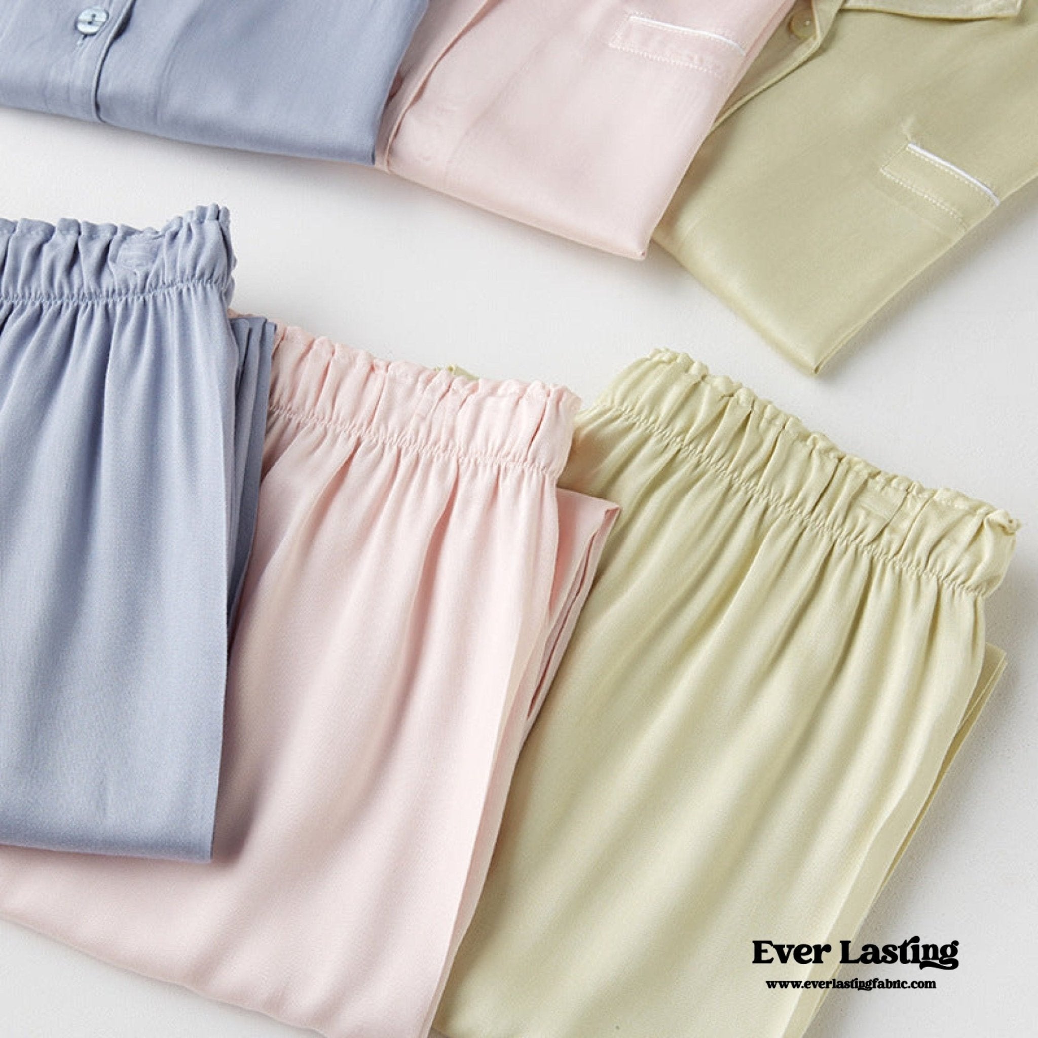 Silky Classic Morandi Silky Pajama Set / Blue