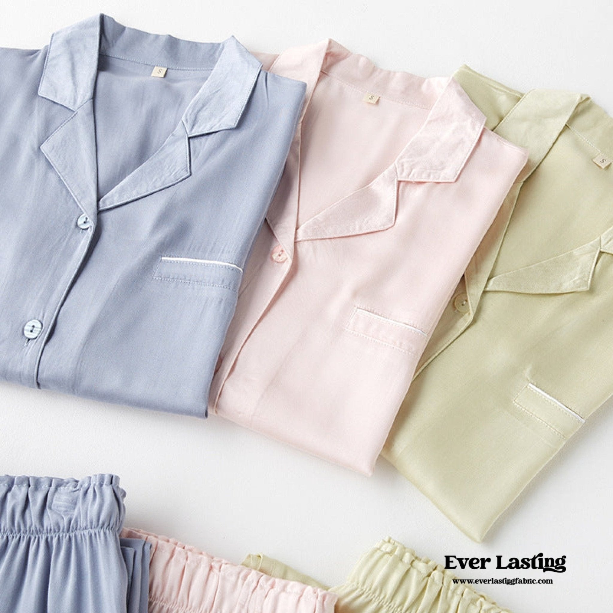 Silky Classic Morandi Silky Pajama Set / Blue