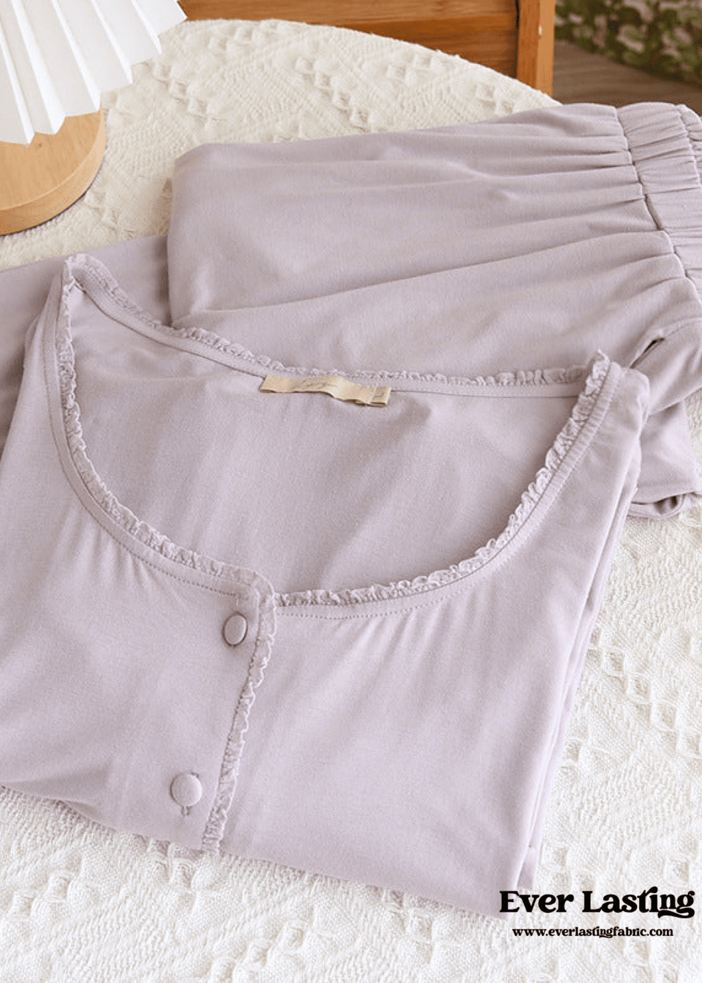 Solid Tank and Long Pants with Cardigan Pajama Set / Purple