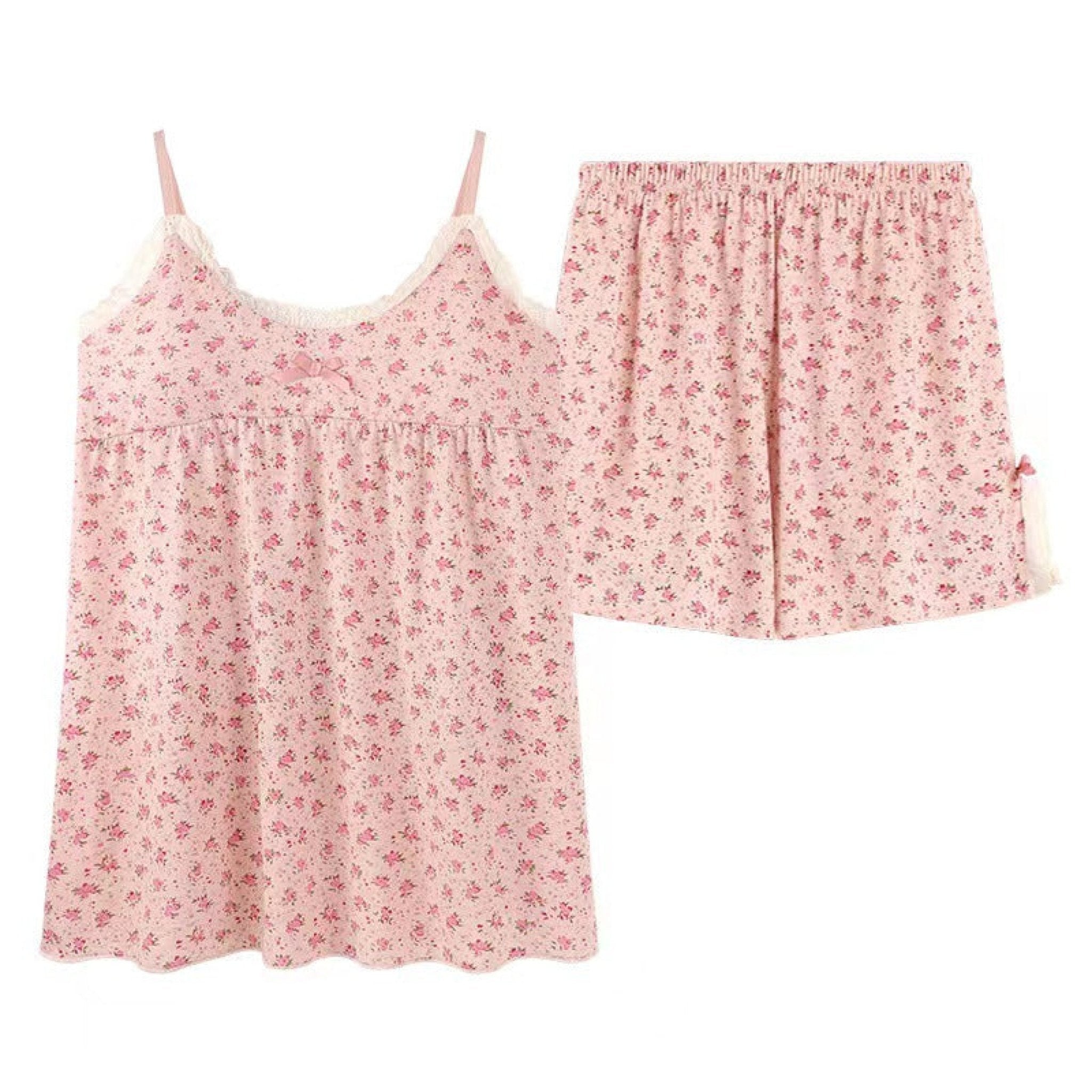 Sophie Pastoral Floral Pajama Set / Red