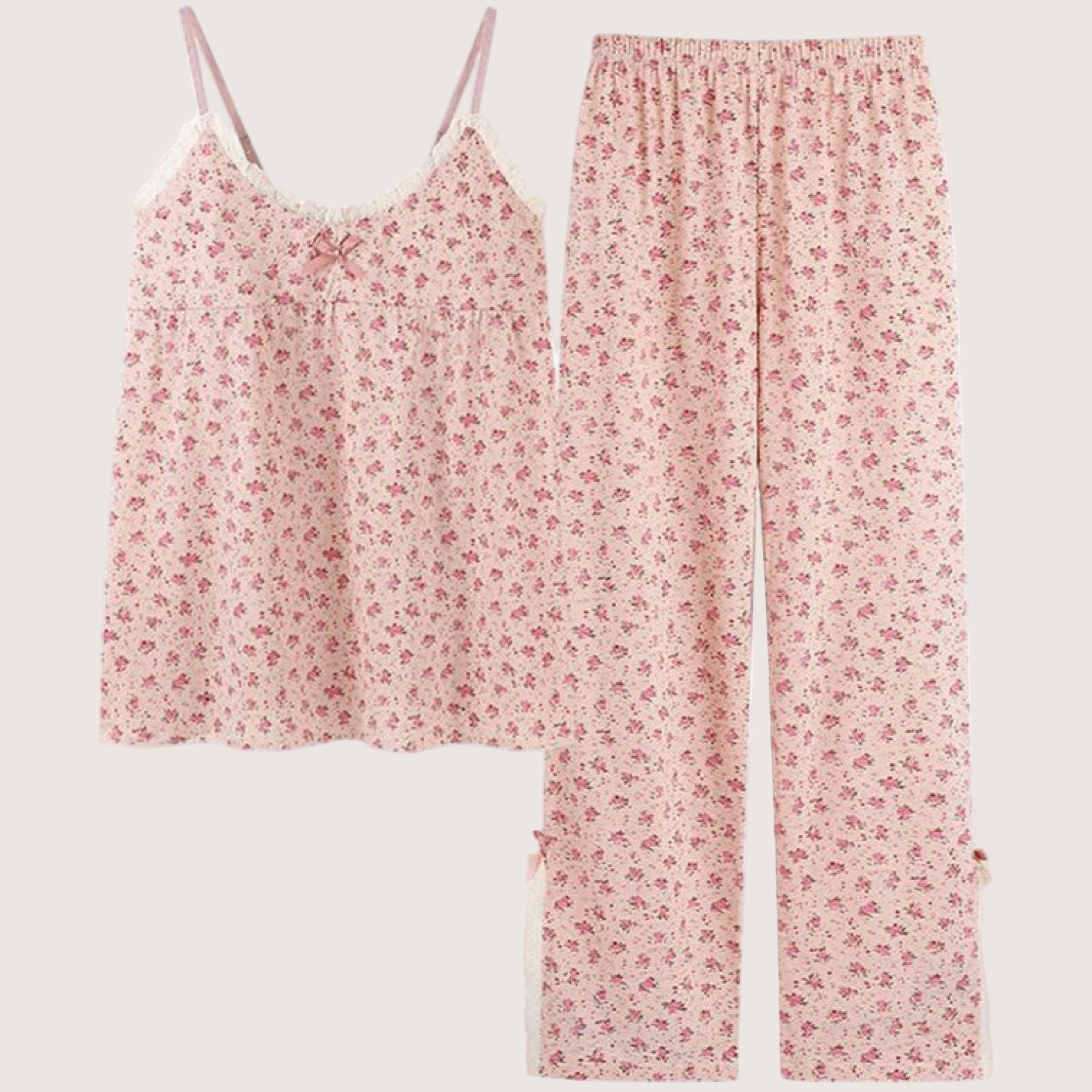 Sophie Pastoral Floral Pajama Set / Red