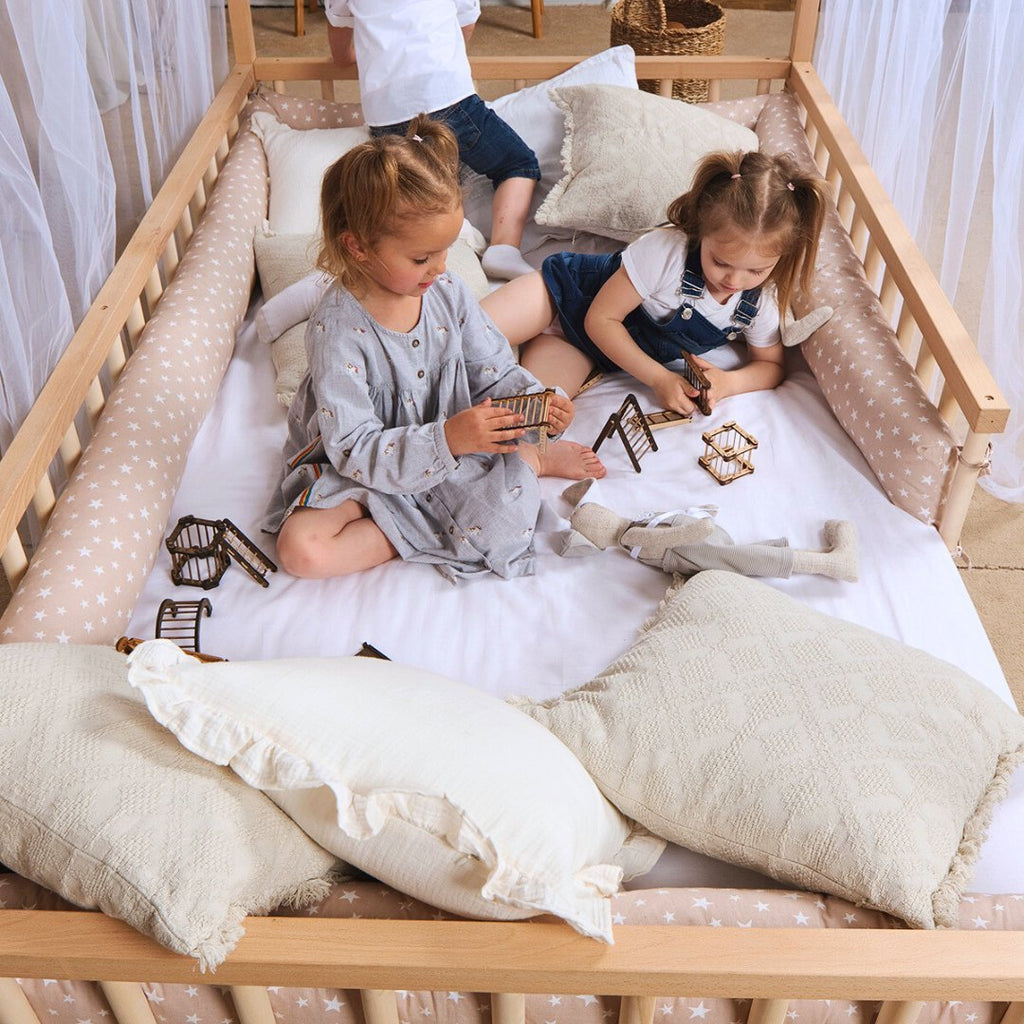 Twin Size Montessori House Bed for Kids with Fence
