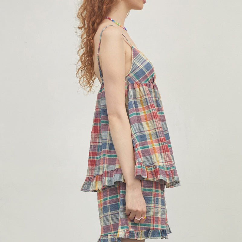 Vintage Inspired Plaid Pajama Dress