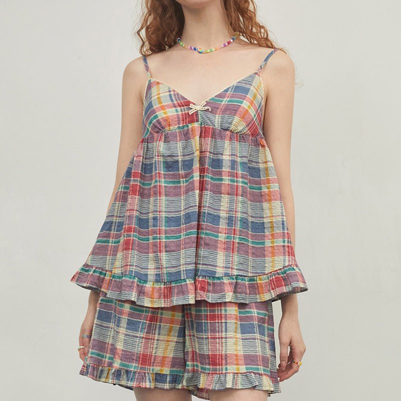 Vintage Inspired Plaid Pajama Dress